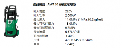 AW150 E6-108日立清洗機